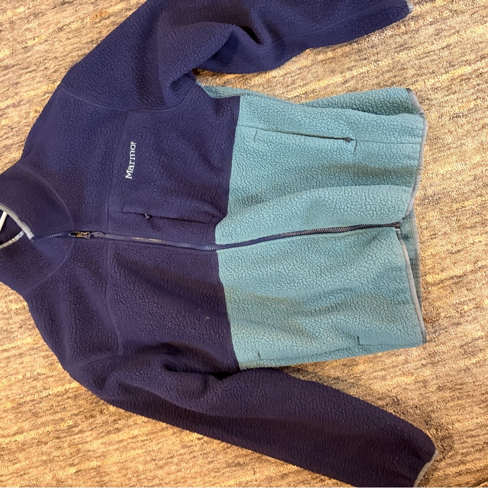Marmot Men’s Two-Tone Fleece Jacket - Navy and Teal